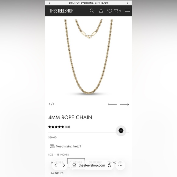 Gold Rope Chain Necklace - Picture 5 of 5